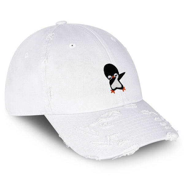 Dabbing Penguin Vintage Dad Hat Frayed Embroidered Cap Southpole Cute