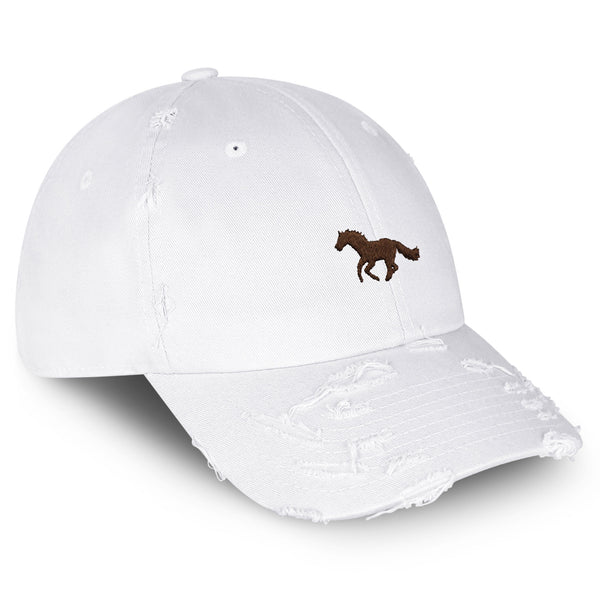 Horse Vintage Dad Hat Frayed Embroidered Cap Zoo