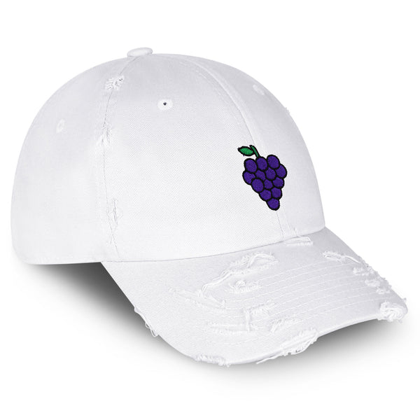 Grapes Vintage Dad Hat Frayed Embroidered Cap Fruit