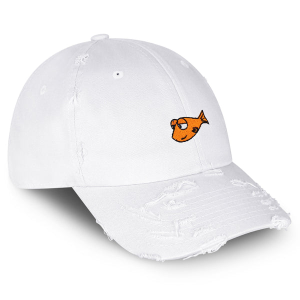 Funny Fish Vintage Dad Hat Frayed Embroidered Cap Jokes Memes