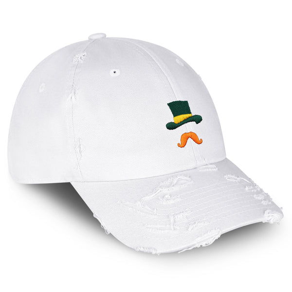 Leprechaun Vintage Dad Hat Frayed Embroidered Cap Irish