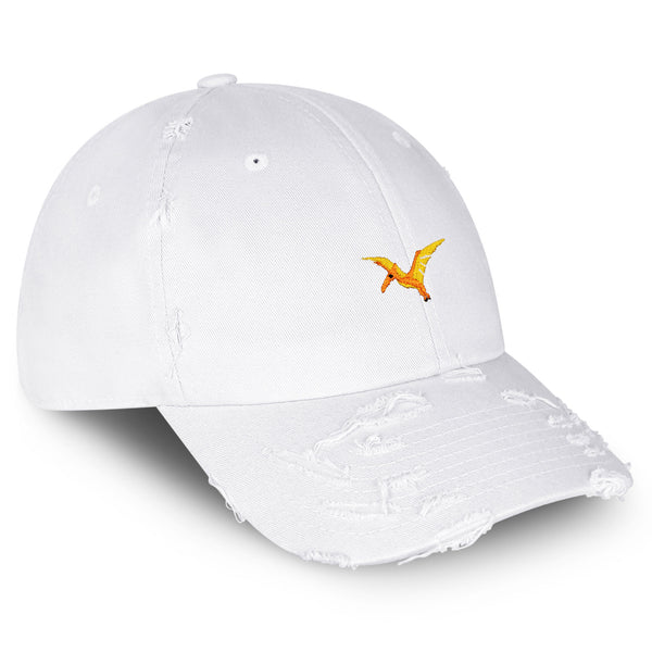 Pterodactyl Vintage Dad Hat Frayed Embroidered Cap Dinosaur