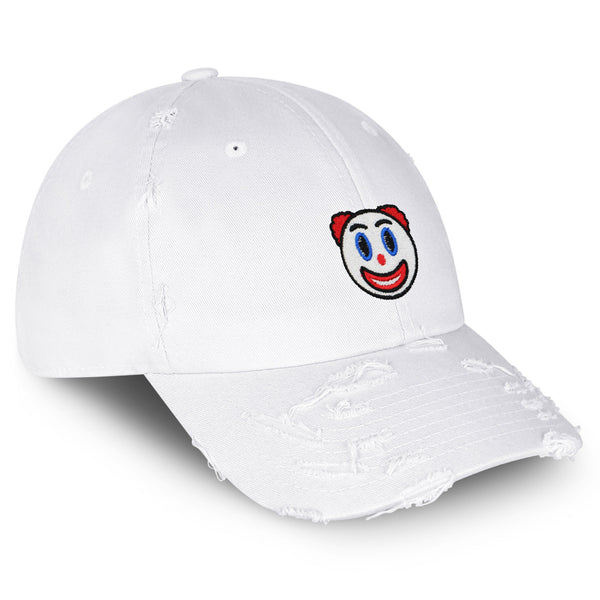 Clown Emoji Vintage Dad Hat Frayed Embroidered Cap Circus