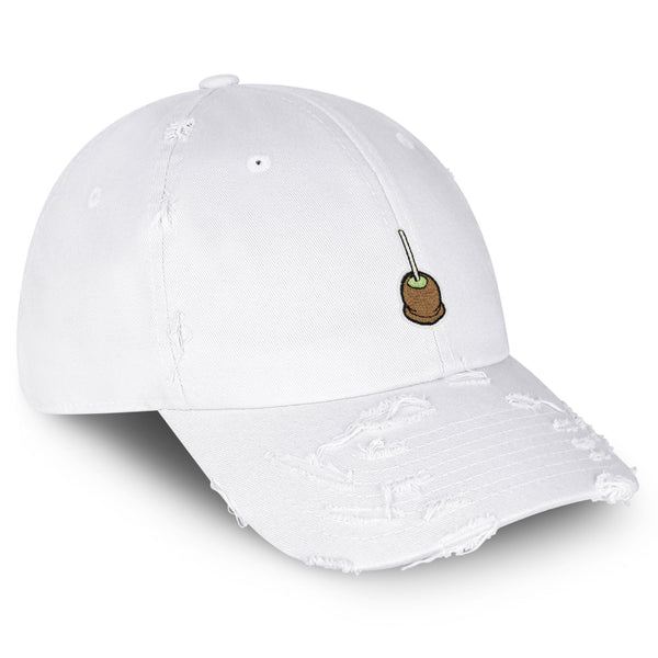 Caramel Apple Vintage Dad Hat Frayed Embroidered Cap Foodie