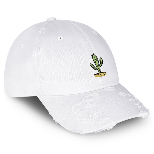 Cactus Vintage Dad Hat Frayed Embroidered Cap Plant