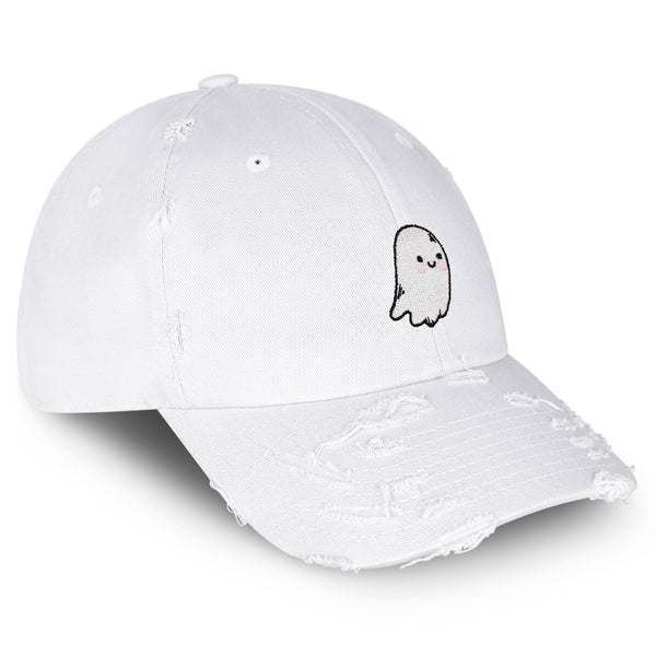 Cute Ghost Vintage Dad Hat Frayed Embroidered Cap Scary