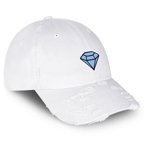 Diamond Vintage Dad Hat Frayed Embroidered Cap Jewelry Logo