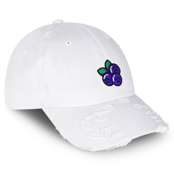 Blueberry Vintage Dad Hat Frayed Embroidered Cap Fruit