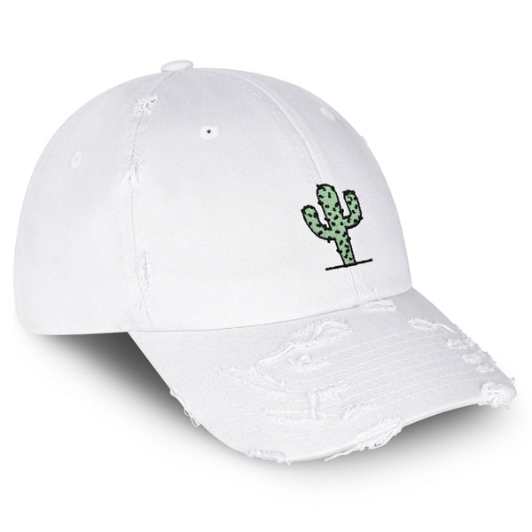 Cactus Vintage Dad Hat Frayed Embroidered Cap Standing Cactus