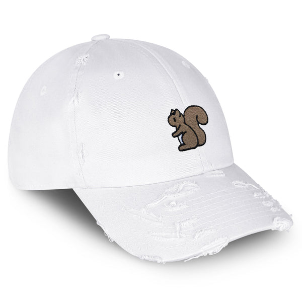 Cute Squirrel Vintage Dad Hat Frayed Embroidered Cap Squirrel Hug