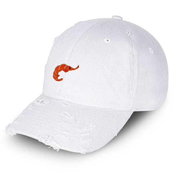 Shrimp Vintage Dad Hat Frayed Embroidered Cap Fishing Foodie, Ocean