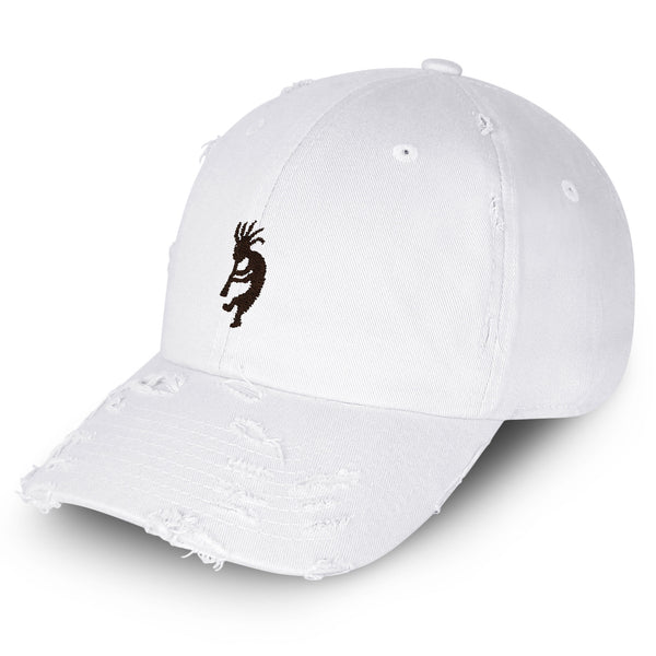 Kokopelli Vintage Dad Hat Frayed Embroidered Cap Indian Traditional