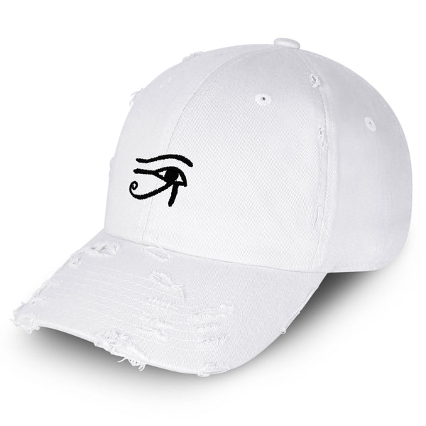 Eye of Horus Vintage Dad Hat Frayed Embroidered Cap Eyes Vision