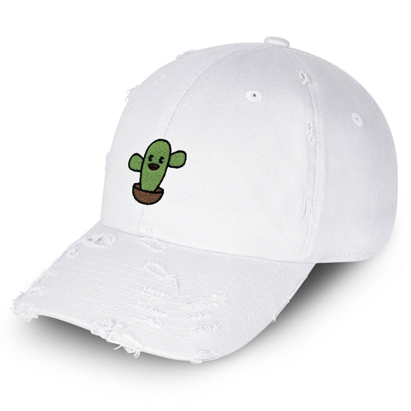 Cute Cactus Vintage Dad Hat Frayed Embroidered Cap Desert