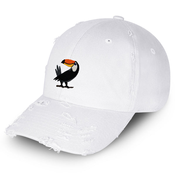 Toucan Vintage Dad Hat Frayed Embroidered Cap Bird Zoo