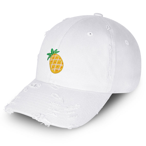 Papaya Fruit Vintage Dad Hat Frayed Embroidered Cap Pineapple