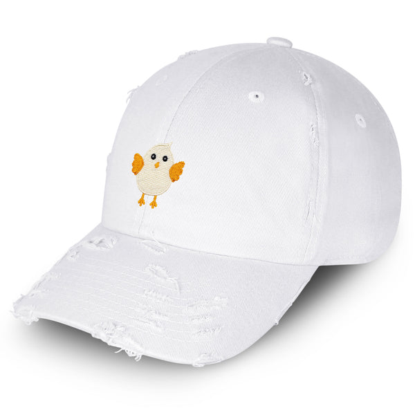 Cute Chick Vintage Dad Hat Frayed Embroidered Cap Chicken