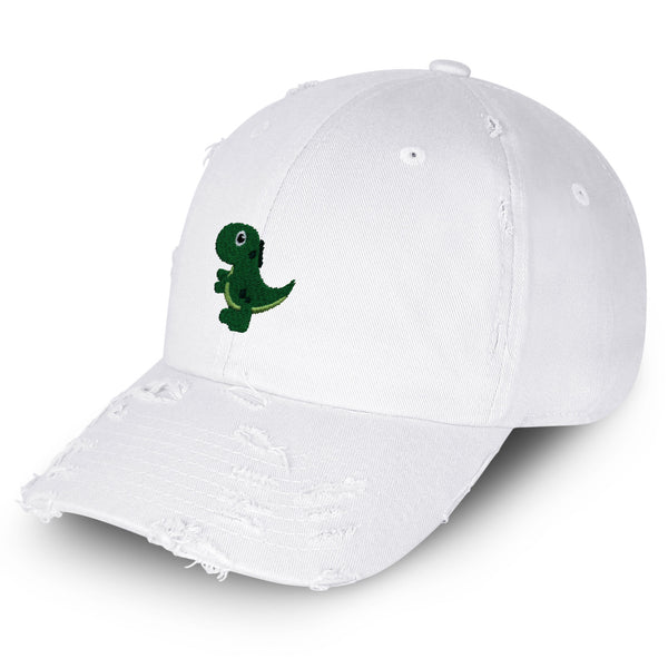 Tyrannosaurus Rex Dinosaur Vintage Dad Hat Frayed Embroidered Cap Child Kid, Dino