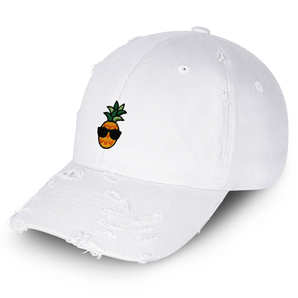 Pineapple Man Vintage Dad Hat Frayed Embroidered Cap Sunglasses