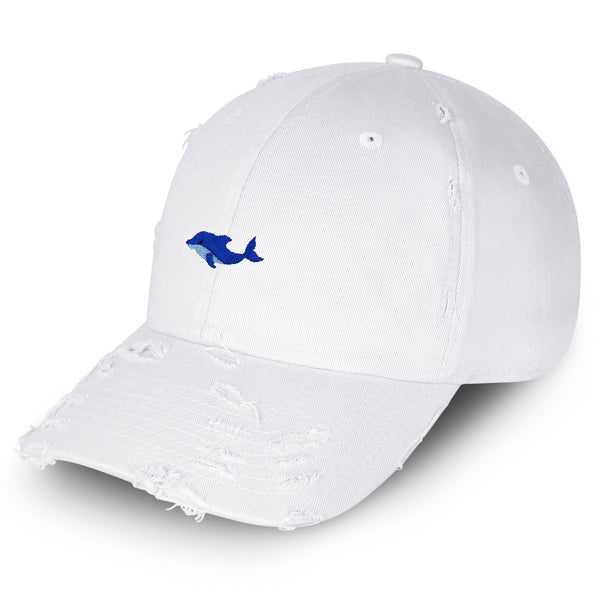 Dolphin Vintage Dad Hat Frayed Embroidered Cap Ocean Aquarium, Sea