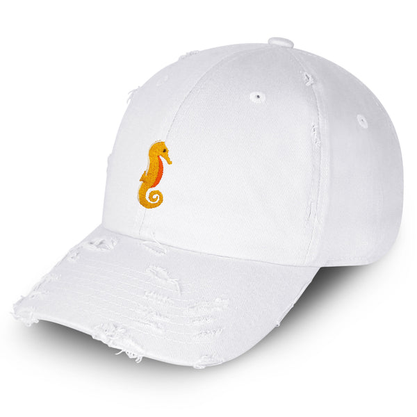 Seahorse Vintage Dad Hat Frayed Embroidered Cap Ocean Sea, Fish