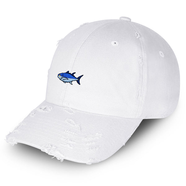 Tuna Vintage Dad Hat Frayed Embroidered Cap Fishing