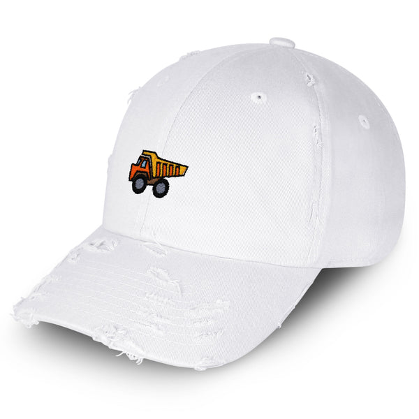 Truck Vintage Dad Hat Frayed Embroidered Cap Construction