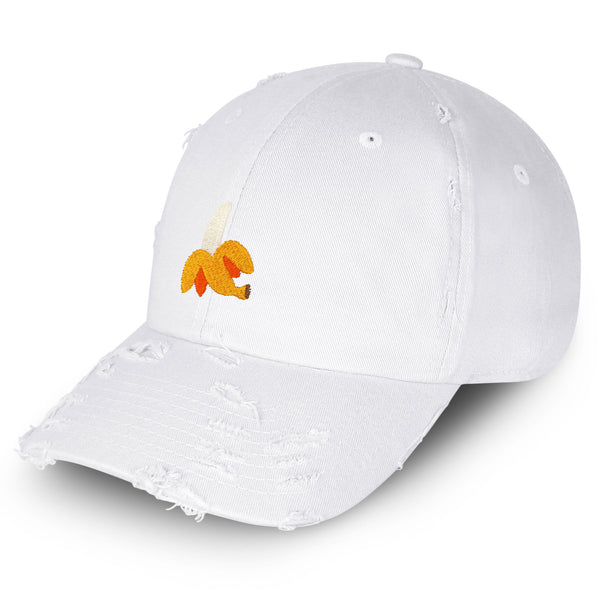 Banana Vintage Dad Hat Frayed Embroidered Cap Fruit