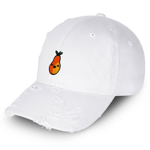 Pear Vintage Dad Hat Frayed Embroidered Cap Fruit Vegan, Foodie