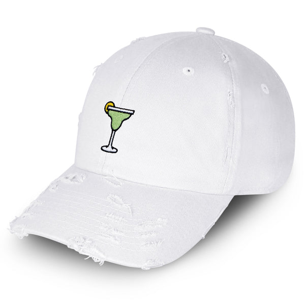 Margarita Vintage Dad Hat Frayed Embroidered Cap Cocktail Party