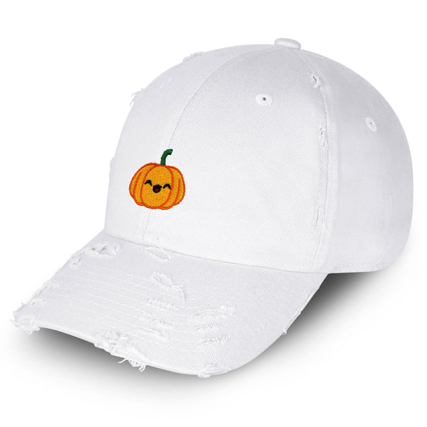 Pumpkin Vintage Dad Hat Frayed Embroidered Cap Halloween Jack