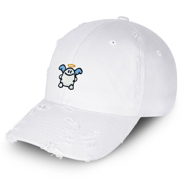 Angel Vintage Dad Hat Frayed Embroidered Cap Cartoon Animation