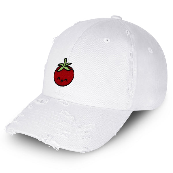 Tomato Vintage Dad Hat Frayed Embroidered Cap Vegetable Vegan