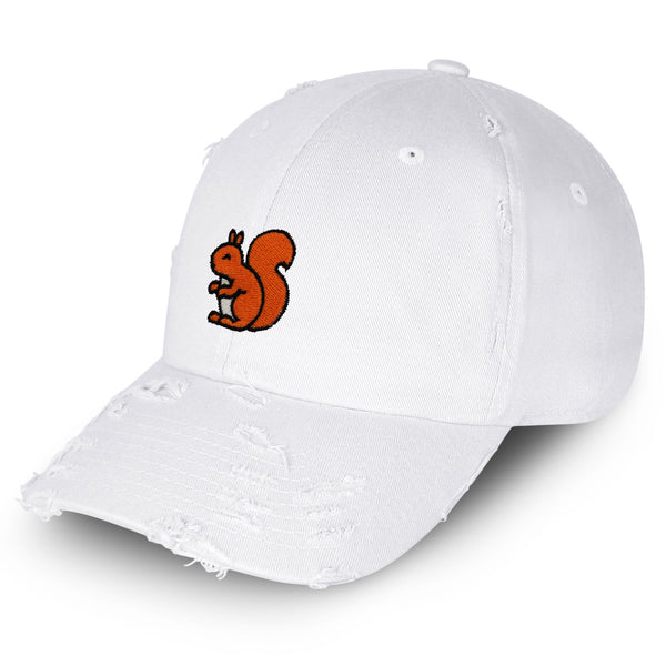 Squirrel Vintage Dad Hat Frayed Embroidered Cap Hamster Chipmunks