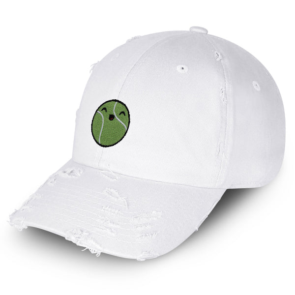 Happy Tennis ball Vintage Dad Hat Frayed Embroidered Cap Sports Sharapova