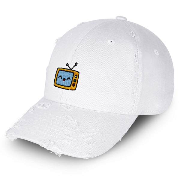 Analog TV Vintage Dad Hat Frayed Embroidered Cap Television Retro, Analog