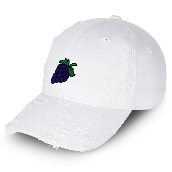 Grape Vintage Dad Hat Frayed Embroidered Cap Farm Farmers, Vegan