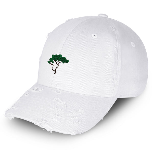 Tree Vintage Dad Hat Frayed Embroidered Cap Hiking