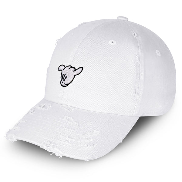 Cartoon Shaka Vintage Dad Hat Frayed Embroidered Cap Surfing Ocean