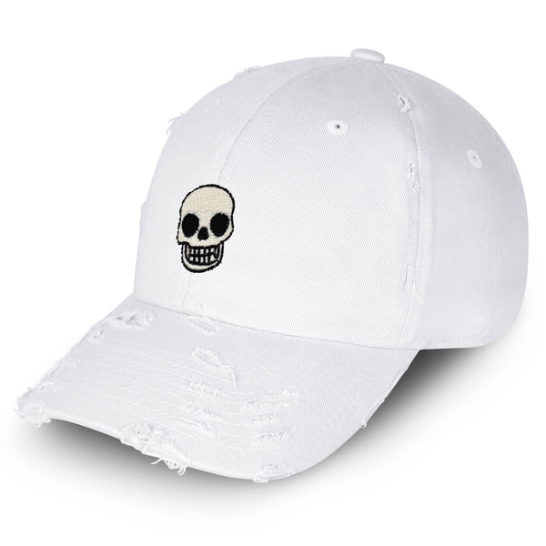 Skull Vintage Dad Hat Frayed Embroidered Cap Girly Halloween