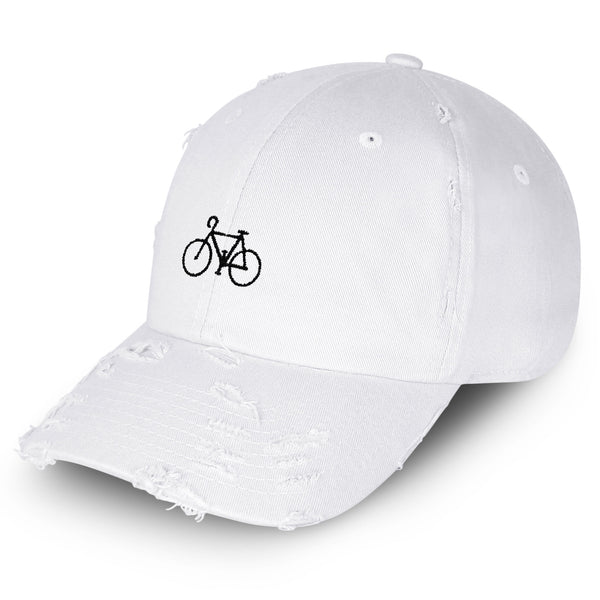 Bicycle Vintage Dad Hat Frayed Embroidered Cap Road Bike