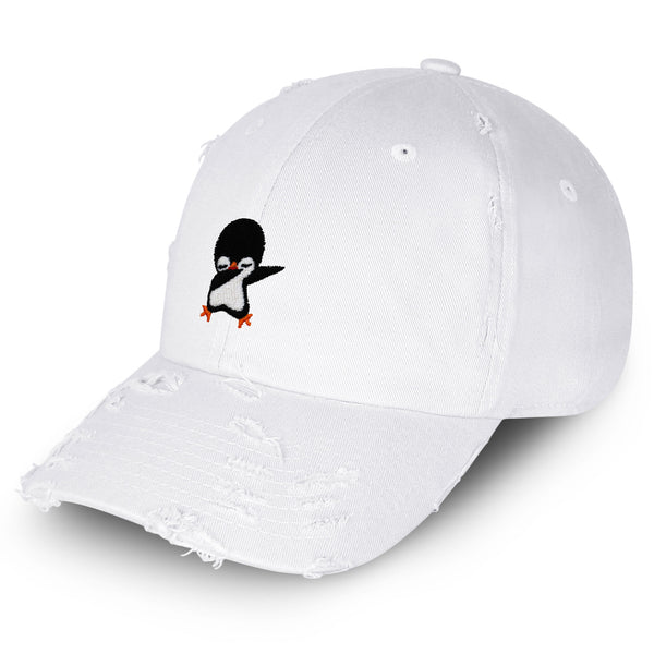 Dabbing Penguin Vintage Dad Hat Frayed Embroidered Cap Southpole Cute