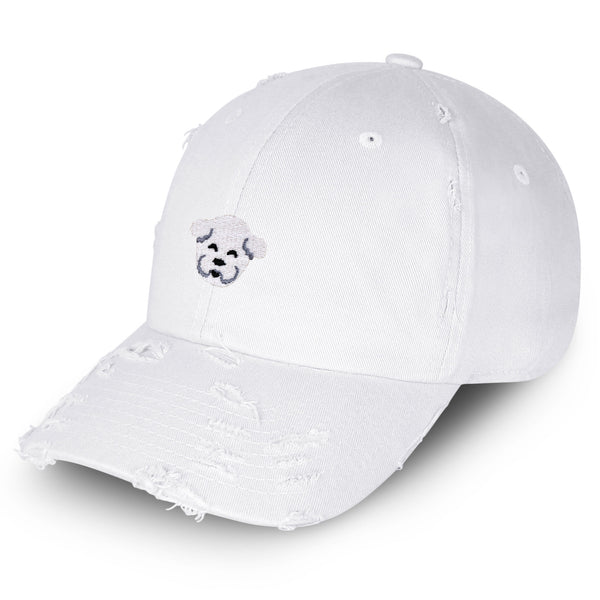 Bichon Frise Vintage Dad Hat Frayed Embroidered Cap Dog Puppy