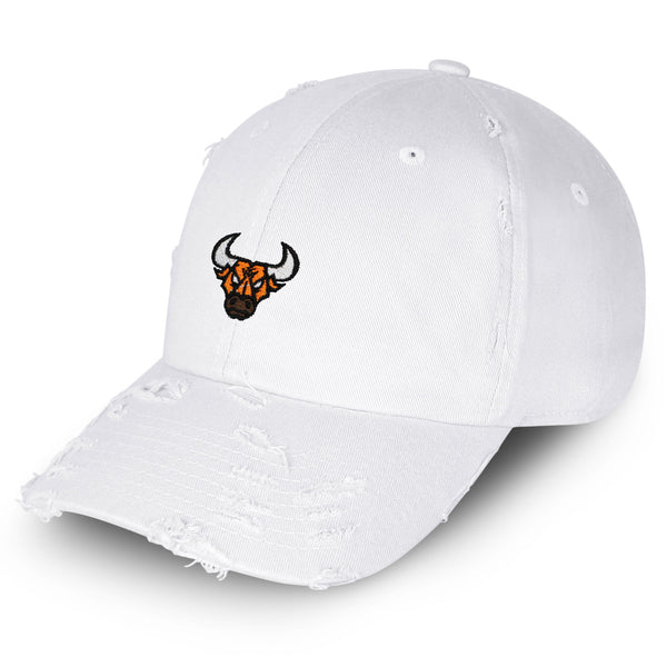 Bulls Vintage Dad Hat Frayed Embroidered Cap Animal, Basketball