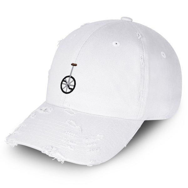 Unicycle Vintage Dad Hat Frayed Embroidered Cap Circus Bicycle