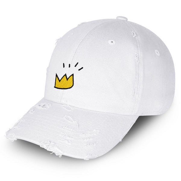 Crown Vintage Dad Hat Frayed Embroidered Cap Cute