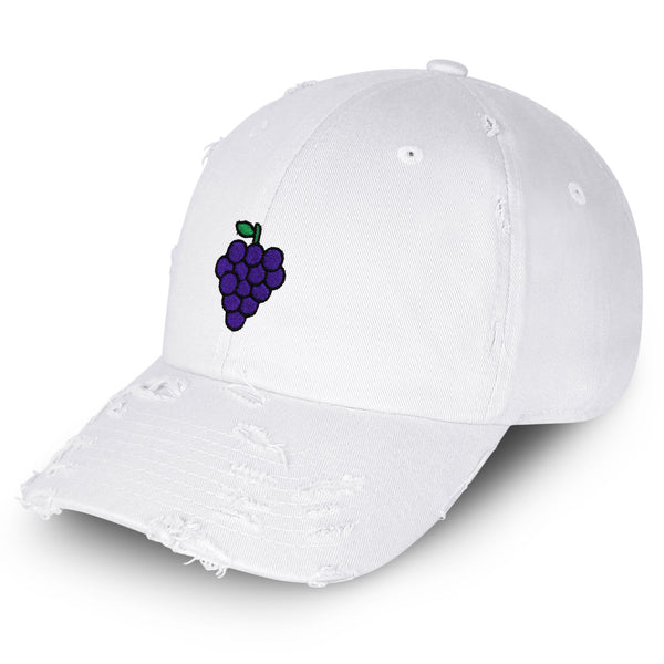 Grapes Vintage Dad Hat Frayed Embroidered Cap Fruit