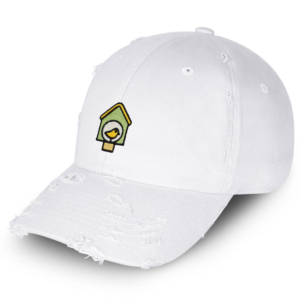 Birdhouse Vintage Dad Hat Frayed Embroidered Cap Cute