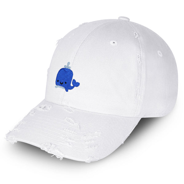 Party Whale Vintage Dad Hat Frayed Embroidered Cap Cute