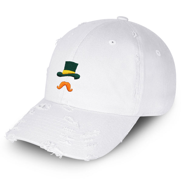 Leprechaun Vintage Dad Hat Frayed Embroidered Cap Irish